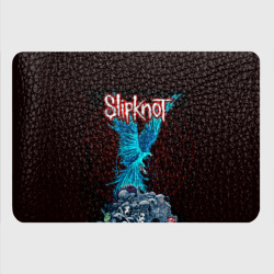 Картхолдер с принтом Орел группа Slipknot для любого человека, вид спереди №3. Цвет основы: черный