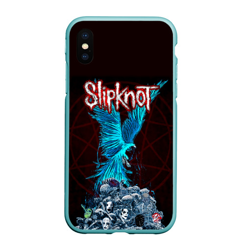 Чехол для iPhone XS Max матовый Орел группа Slipknot, цвет мятный