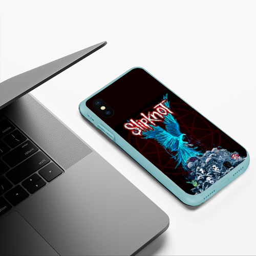 Чехол для iPhone XS Max матовый Орел группа Slipknot, цвет мятный - фото 5