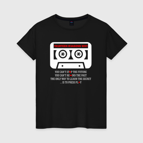 Женская футболка хлопок 13 Tapes, цвет черный