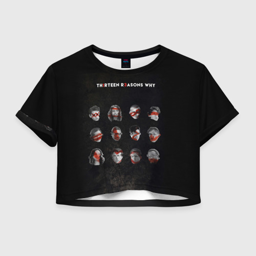 Женская футболка Crop-top 3D Thirteen Reasons Why, цвет 3D печать