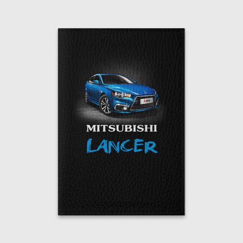 Обложка для паспорта матовая кожа Mitsubishi Lancer, цвет фиолетовый