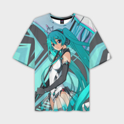 Мужская футболка oversize 3D Miku1