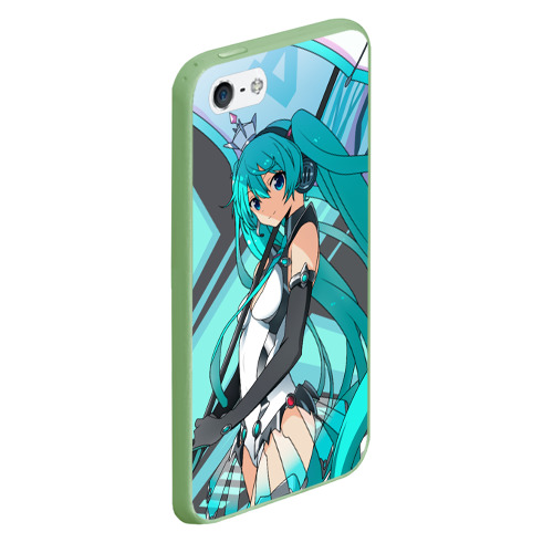 Чехол для iPhone 5/5S матовый Miku1, цвет салатовый - фото 3