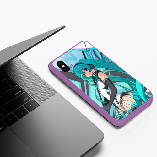 Чехол для iPhone XS Max матовый Miku1, цвет фиолетовый - фото 5