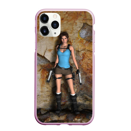 Чехол для iPhone 11 Pro Max матовый TOMB RAIDER, цвет розовый