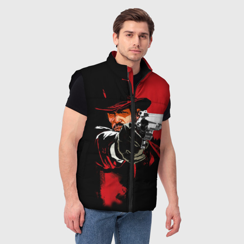 Мужской жилет утепленный 3D Red Dead Redemption, цвет черный - фото 3