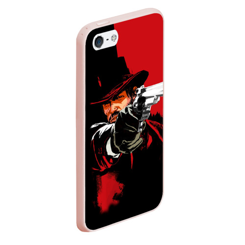 Чехол для iPhone 5/5S матовый Red Dead Redemption, цвет светло-розовый - фото 3