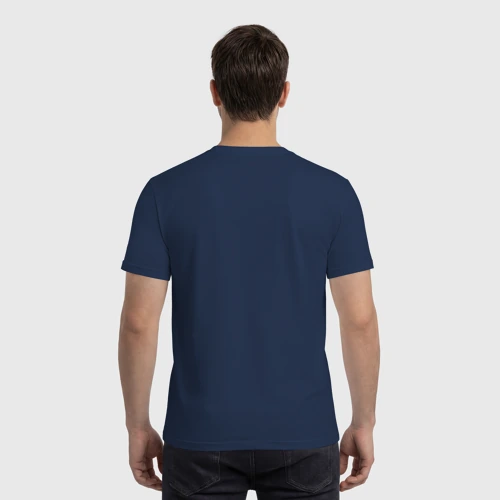 Мужская футболка хлопок с принтом Ba-Dum-Tss!, вид сзади #2