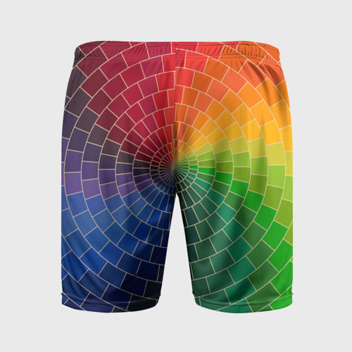 Мужские шорты спортивные Спираль цветов, цвет 3D печать - фото 2