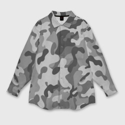 Мужская рубашка oversize 3D Ночной камуфляж night camouflage милитари