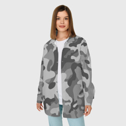 Женская рубашка oversize 3D Ночной камуфляж night camouflage милитари - фото 2