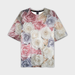 Мужская футболка oversize 3D Цветы flowers 8 марта
