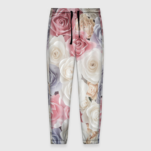 Мужские брюки 3D Цветы flowers 8 марта, цвет 3D печать