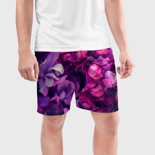 Мужские шорты спортивные Тюльпановый сад, цвет 3D печать - фото 3