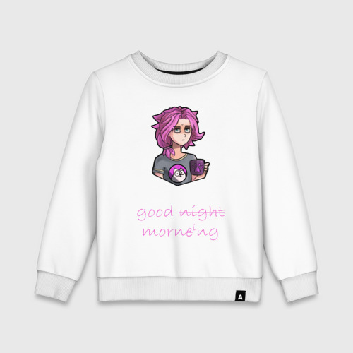 Детский свитшот хлопок Sleepy maeve, цвет белый