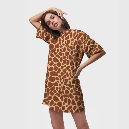 Платье-футболка 3D Жираф, цвет 3D печать - фото 3
