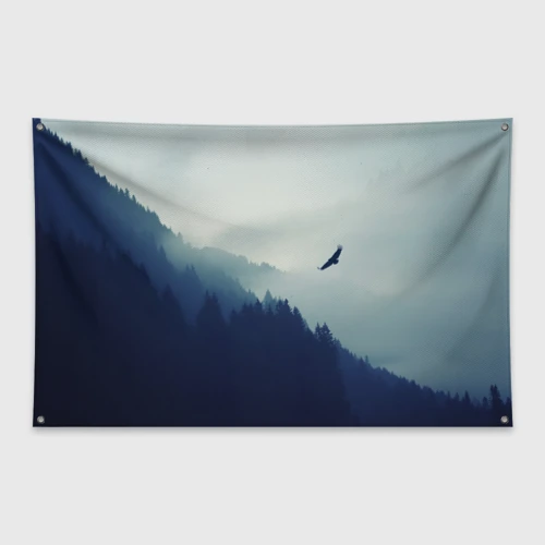 Флаг-баннер Орёл над лесом eagle over the forest