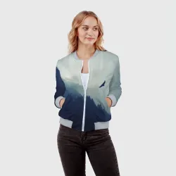 Женский бомбер 3D Орёл над лесом eagle over the forest - фото 2