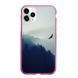 Чехол для iPhone 11 Pro Max матовый Орёл над лесом eagle over the forest