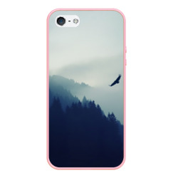 Чехол для iPhone 5/5S матовый Орёл над лесом eagle over the forest