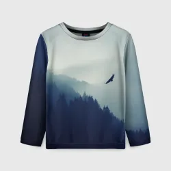 Детский лонгслив 3D Орёл над лесом eagle over the forest