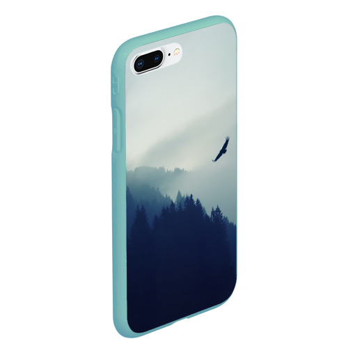 Чехол для iPhone 7Plus/8 Plus матовый Орёл над лесом eagle over the forest, цвет мятный - фото 3
