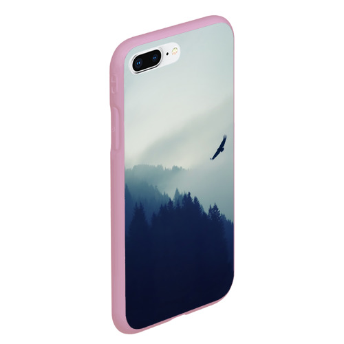 Чехол для iPhone 7Plus/8 Plus матовый Орёл над лесом eagle over the forest, цвет розовый - фото 3