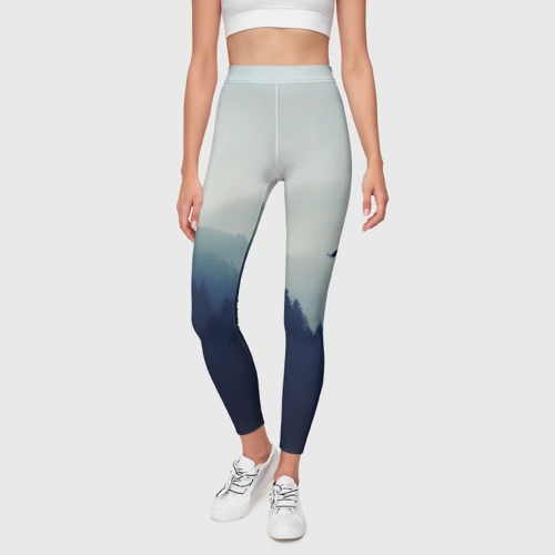 Леггинсы 3D Орёл над лесом eagle over the forest - фото 3