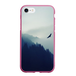 Чехол для iPhone 7/8 матовый Орёл над лесом eagle over the forest