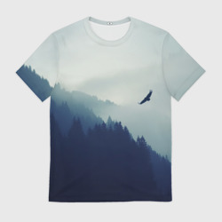 Мужская футболка 3D Орёл над лесом eagle over the forest