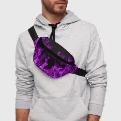 Поясная сумка 3D Фиолетовый огонь violet flame neon - фото 2