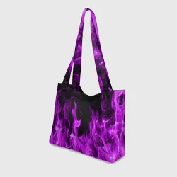Пляжная сумка 3D Фиолетовый огонь violet flame neon - фото 2