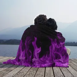 Плед 3D Фиолетовый огонь violet flame neon - фото 2