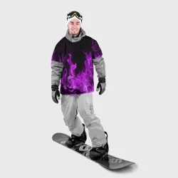 Накидка на куртку 3D Фиолетовый огонь violet flame neon