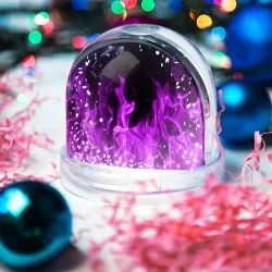 Игрушка Снежный шар Фиолетовый огонь violet flame neon - фото 2