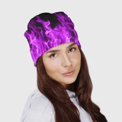 Шапка 3D Фиолетовый огонь violet flame neon - фото 2