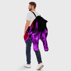 Мужская зимняя куртка 3D Фиолетовый огонь violet flame neon - фото 5