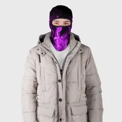 Балаклава 3D Фиолетовый огонь violet flame neon - фото 2