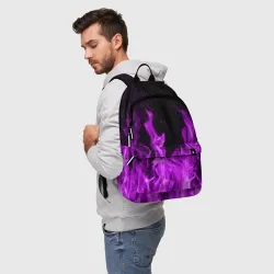 Рюкзак 3D Фиолетовый огонь violet flame neon - фото 3