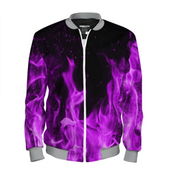 Мужской бомбер 3D Фиолетовый огонь violet flame neon