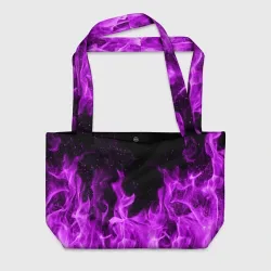 Пляжная сумка 3D Фиолетовый огонь violet flame neon