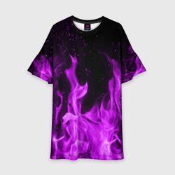 Детское платье 3D Фиолетовый огонь violet flame neon