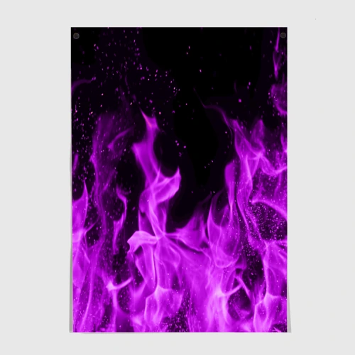 Постер Фиолетовый огонь violet flame neon