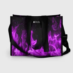 Сумка-шоппер 3D Фиолетовый огонь violet flame neon
