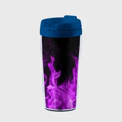 Термокружка-непроливайка Фиолетовый огонь violet flame neon