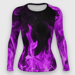 Женский рашгард 3D Фиолетовый огонь violet flame neon