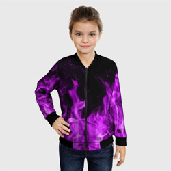 Детский бомбер 3D Фиолетовый огонь violet flame neon - фото 2