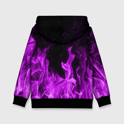 Детская толстовка 3D Фиолетовый огонь violet flame neon, цвет черный - фото 2