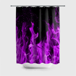 Штора 3D для ванной Фиолетовый огонь violet flame neon